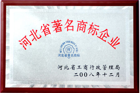 2008年河北省著名商标企业证书